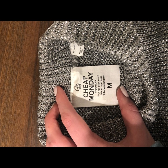 Cheap Monday Silver Extra Long Sleeve Sweater - Picture 7 of 7